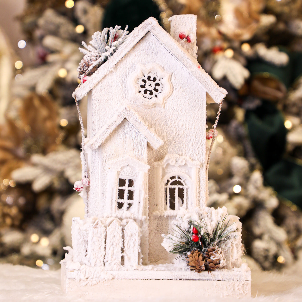 Flocked White Cottage