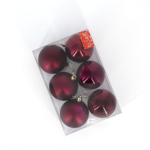 8cm Balls Burgundy pack