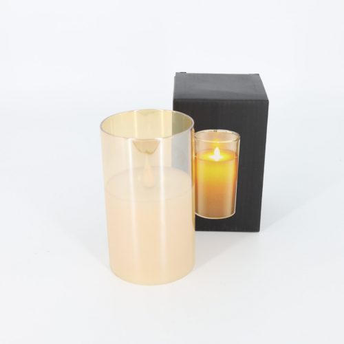Glass Battery Champagne Candle