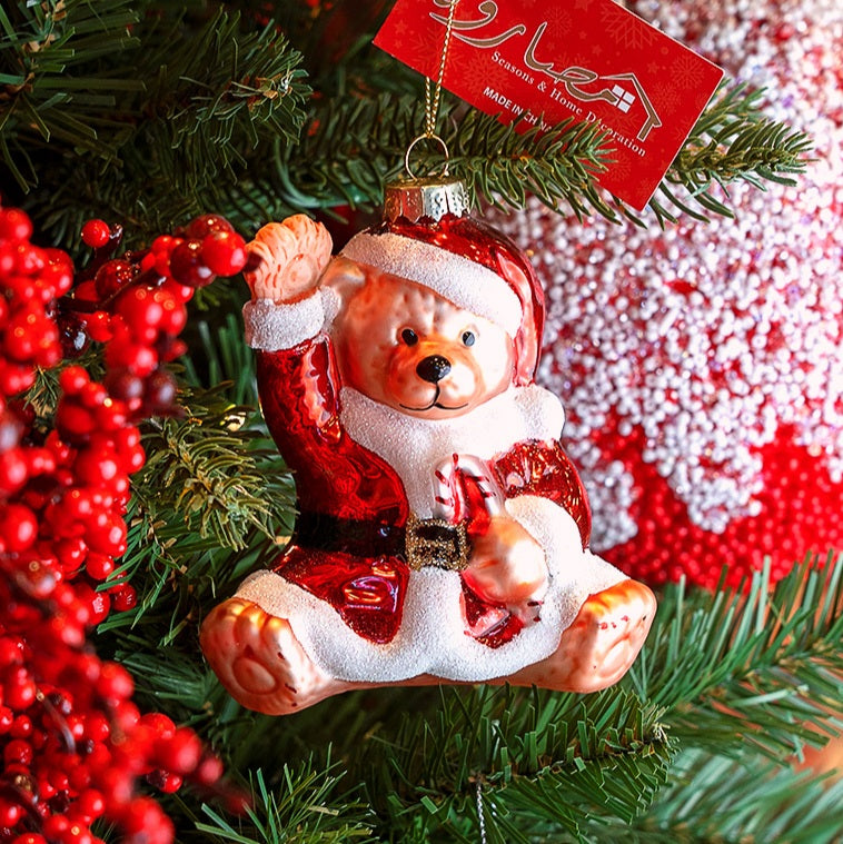 Teddy Bear Glass Orna