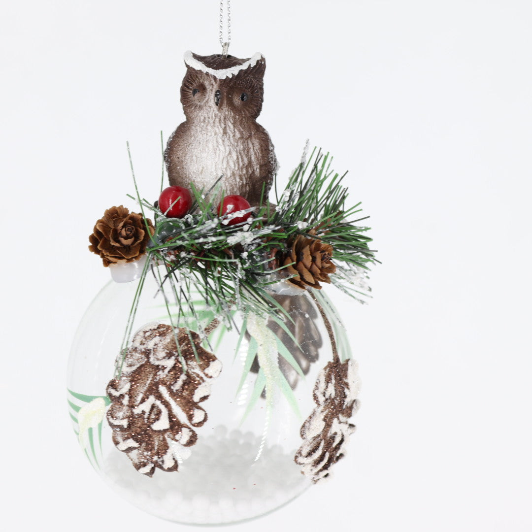 Owl on Glass Ball