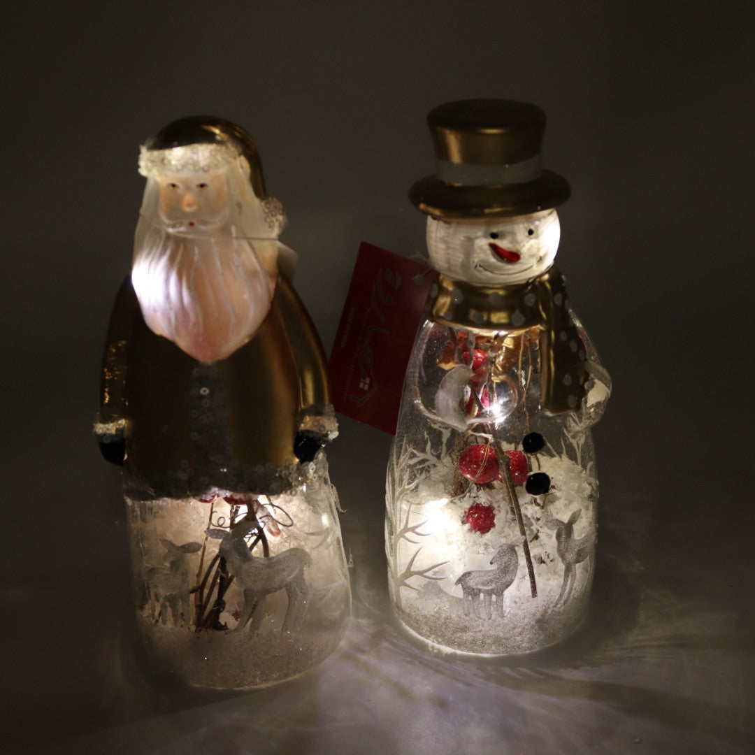 Mercury Glass Santa/Snowman