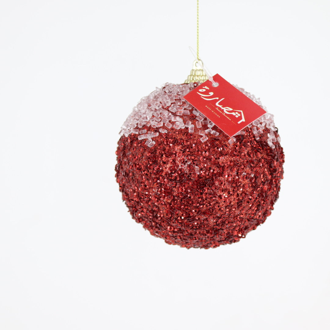 Christmas Ball Red/Studs On Top