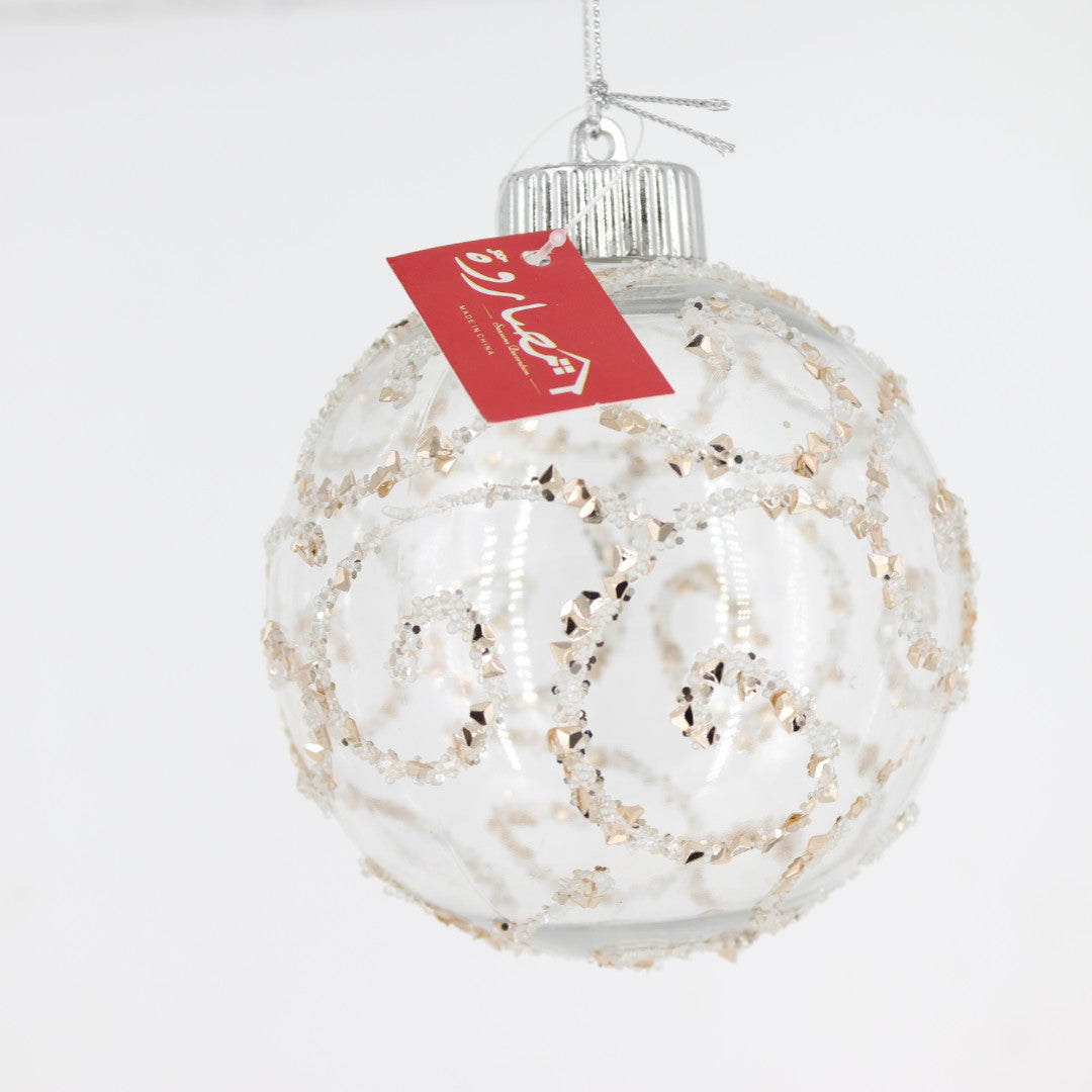 Christmas Ball Transparent/Champagne Glitter