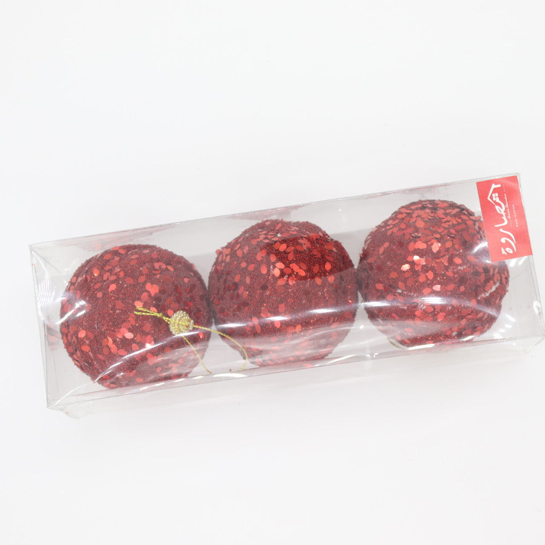 Glitter Red 8cm Balls
