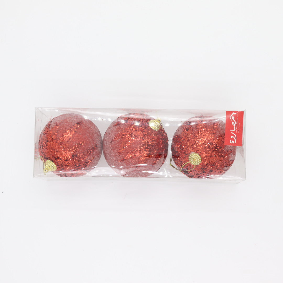 Red Glitter Top 8cm Balls