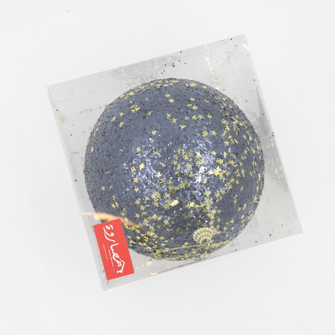 15CM Ball Navy With Gold Glitter