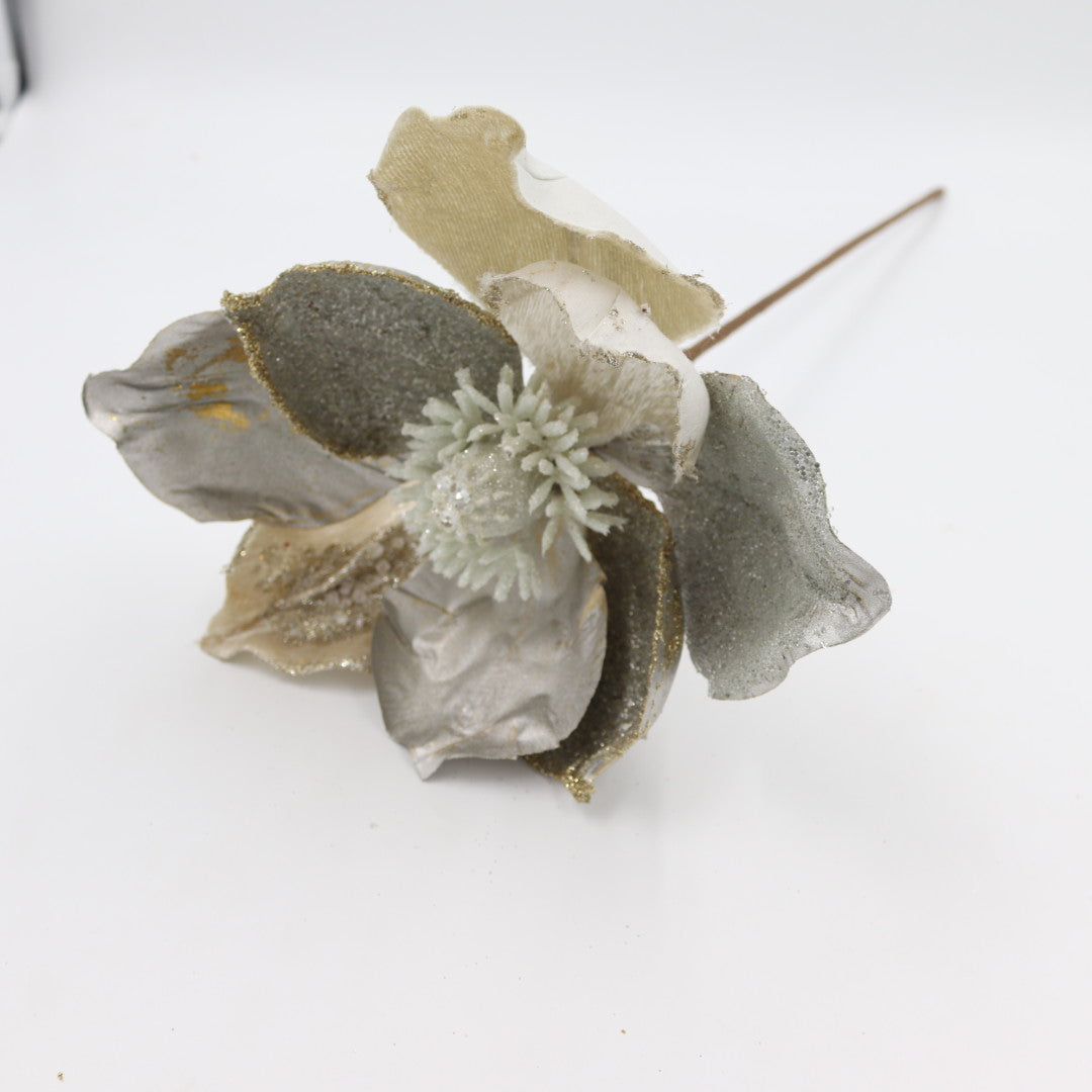 Silver/Champagne Magnolia Flower