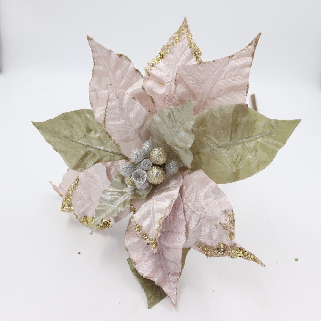 Rosegold/Champagne Poinsettia Flower