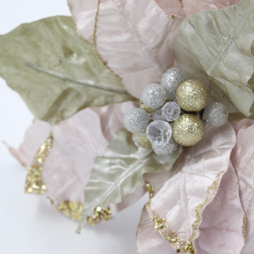 Rosegold/Champagne Poinsettia Flower