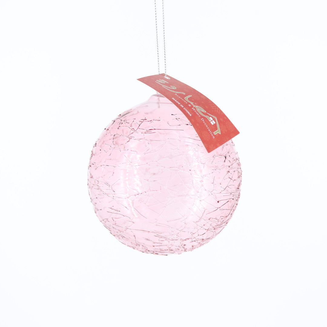Pink Transparent Glass Ball