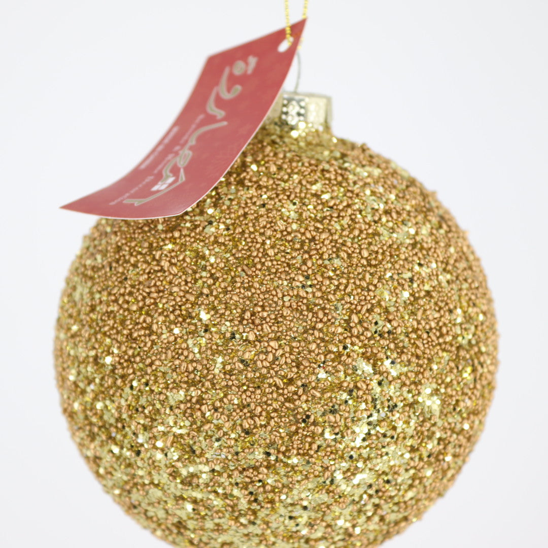 Gold Glitter Glass Ball