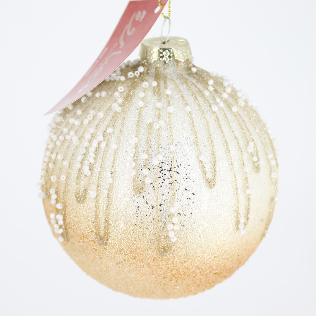 Beige/Gold Glass Ball