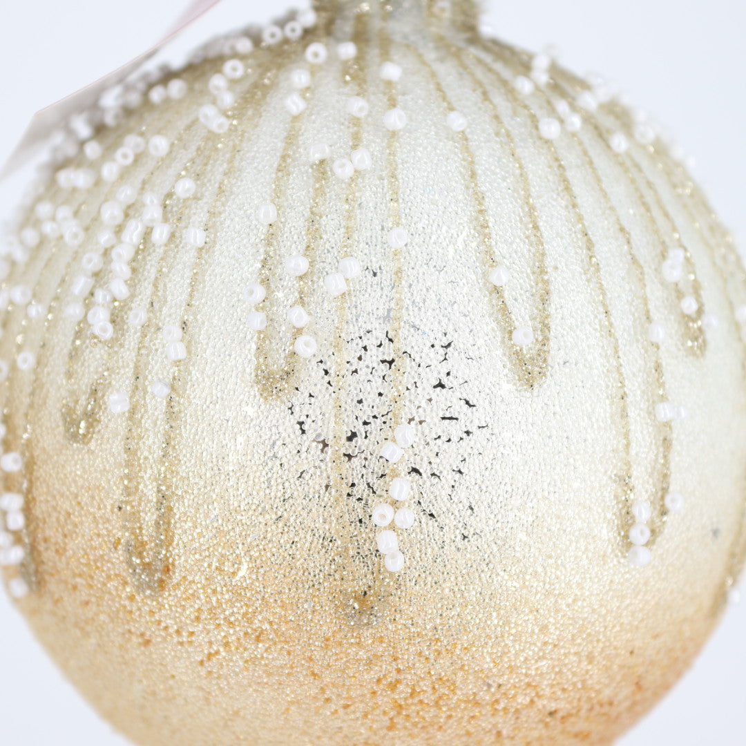 Beige/Gold Glass Ball