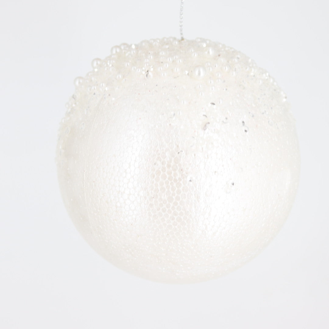 12CM White With Pearls On Top Ball