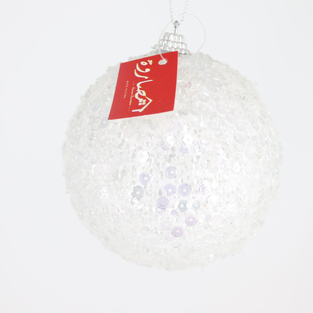 10cm Sequin White Ball