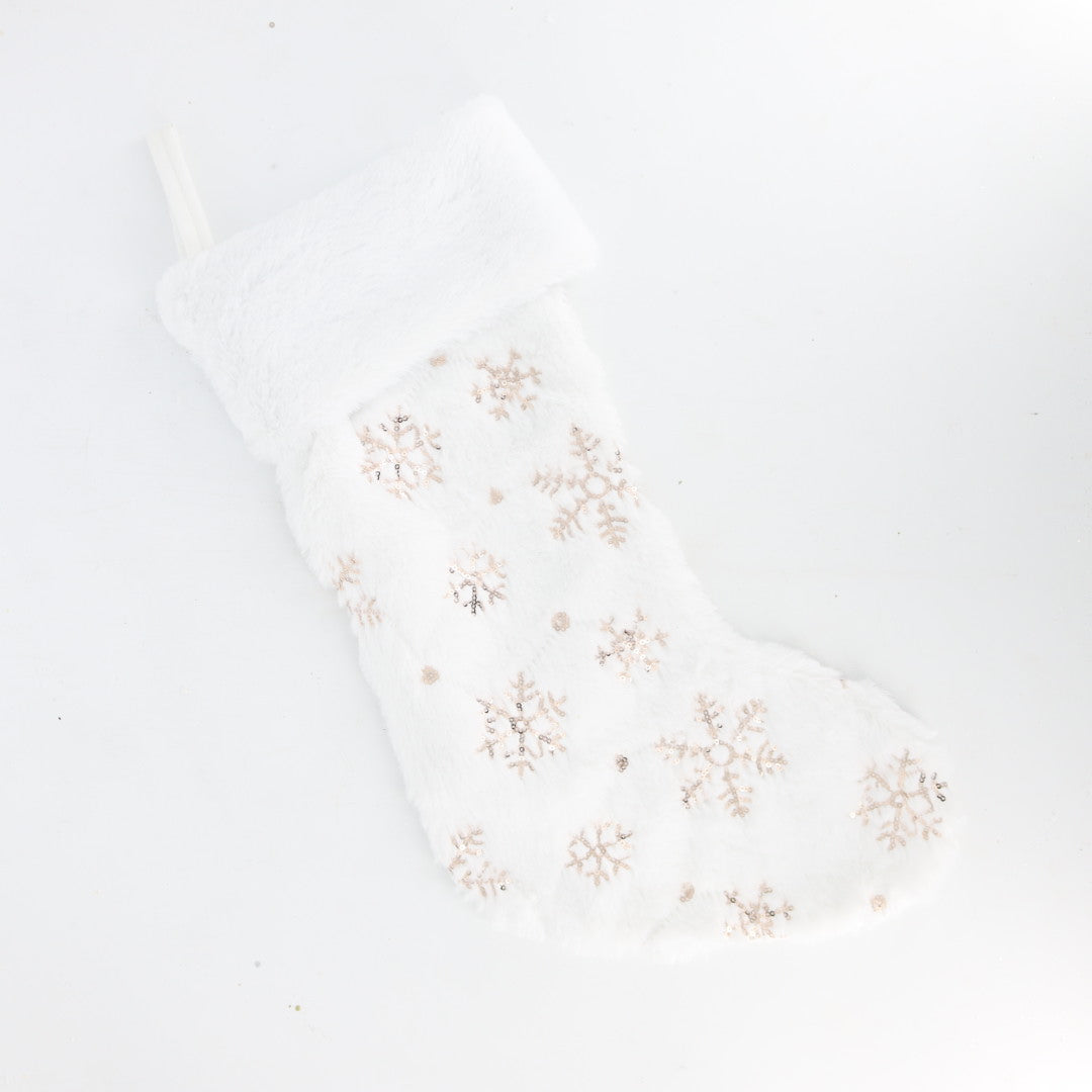 White Fur/Rosegold Stockings