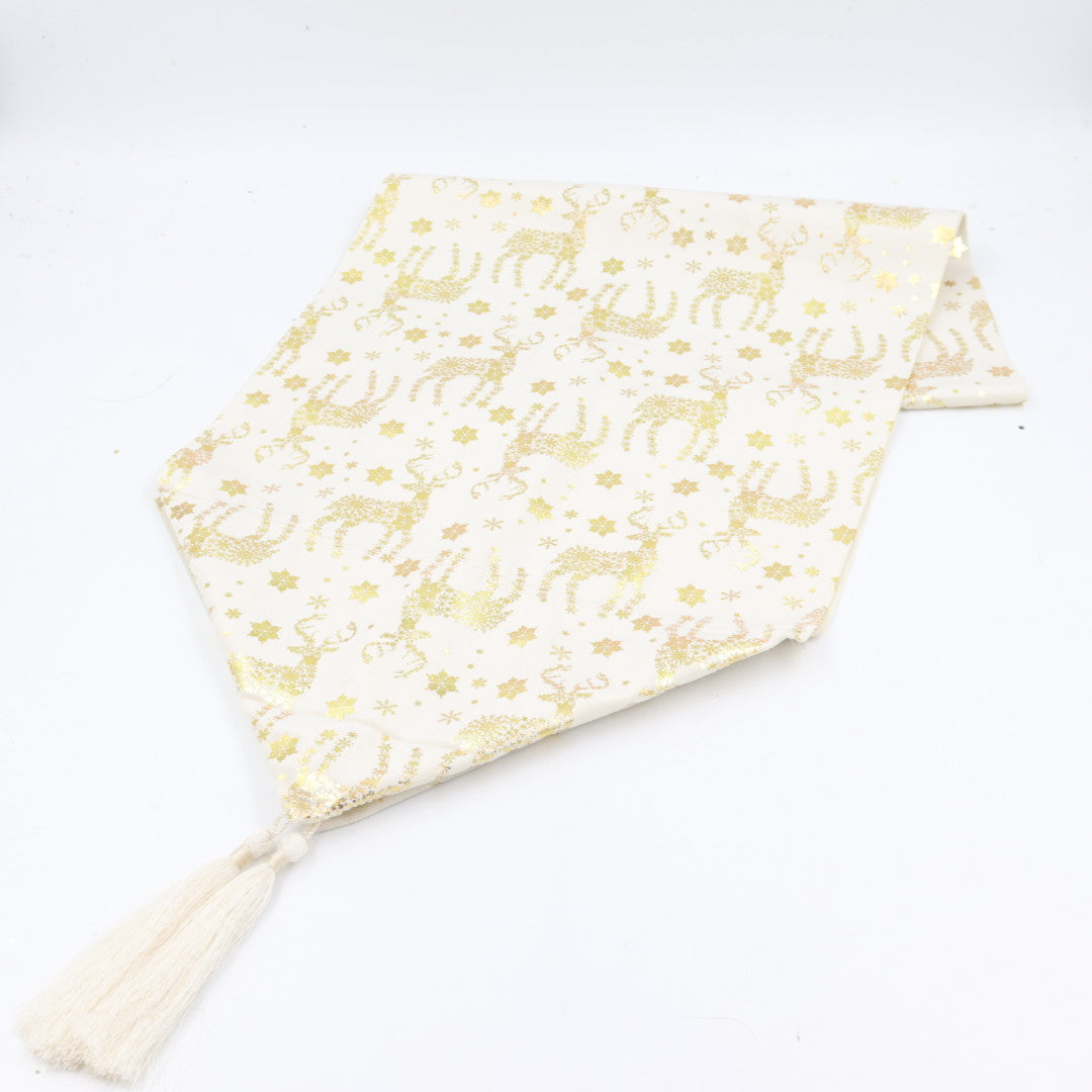 Christmas Table Runner Beige/Gold