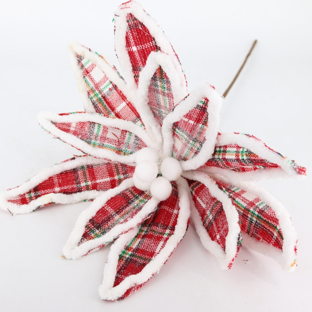 Tartan Red Fur Flower