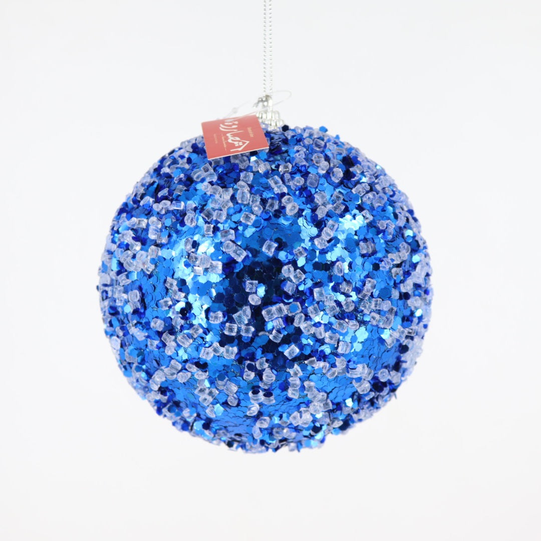 12cm Royal Blue Beads Christmas Ball Ornament