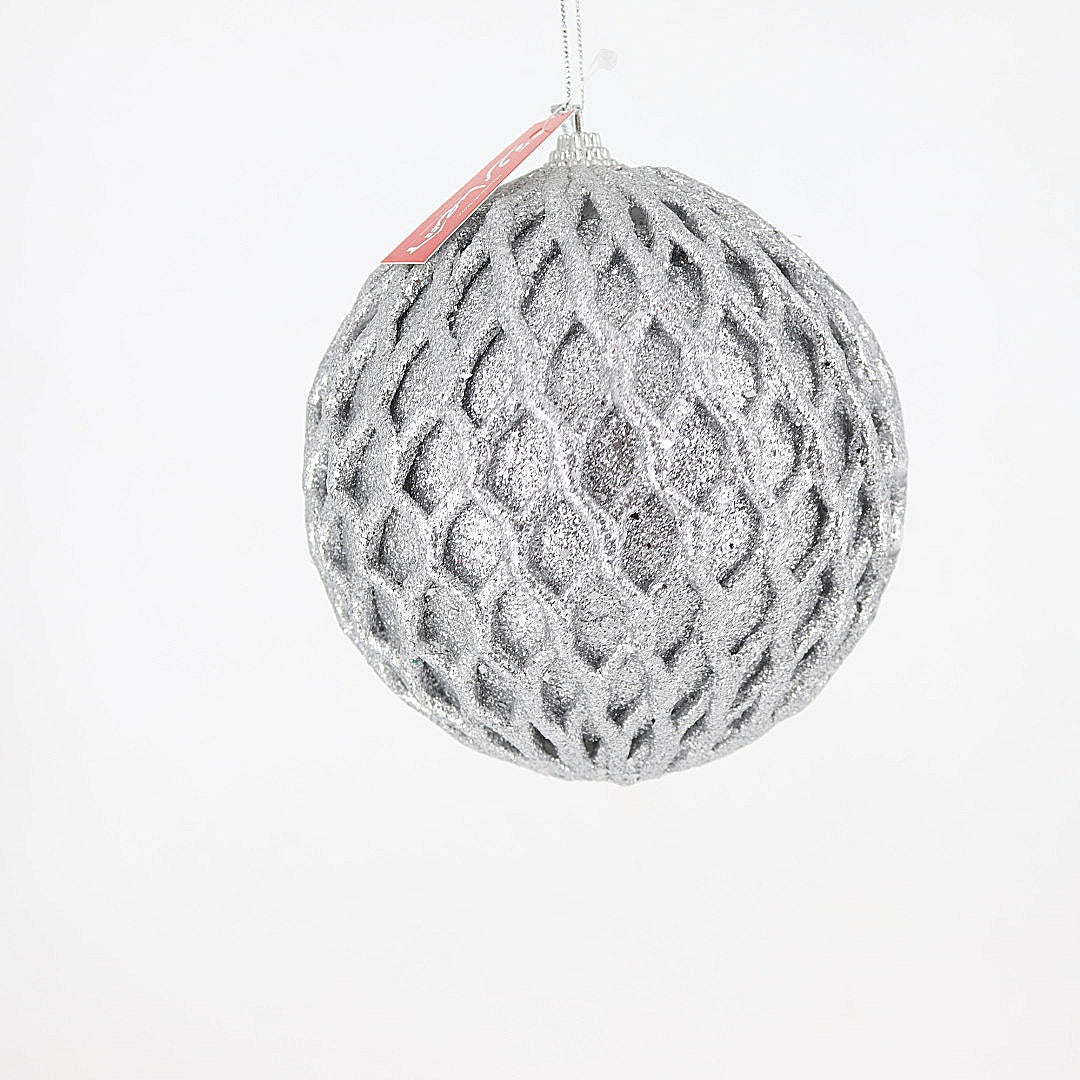 12cm Sliver Net Christmas Ball Ornaments