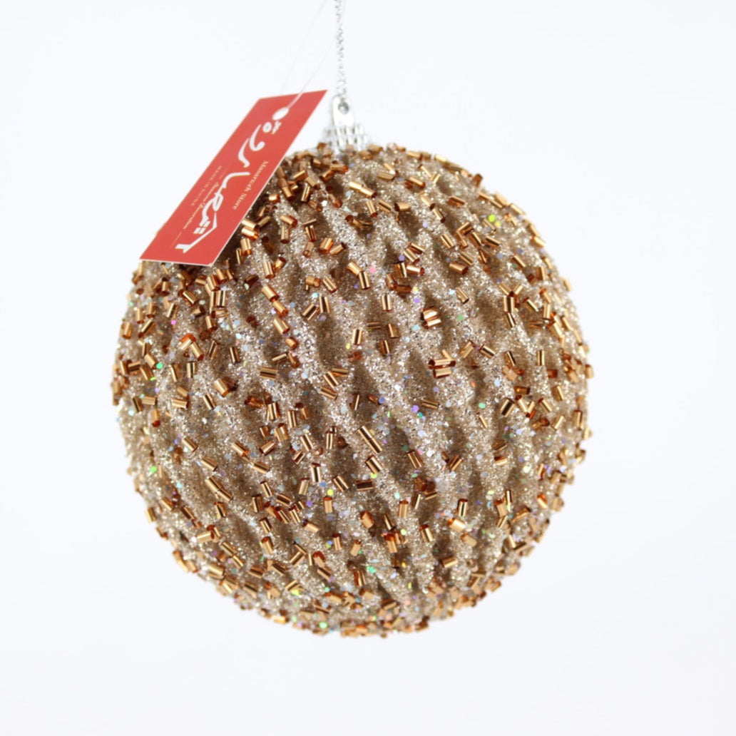 10CM Bronze/Champagne Glitter Ball