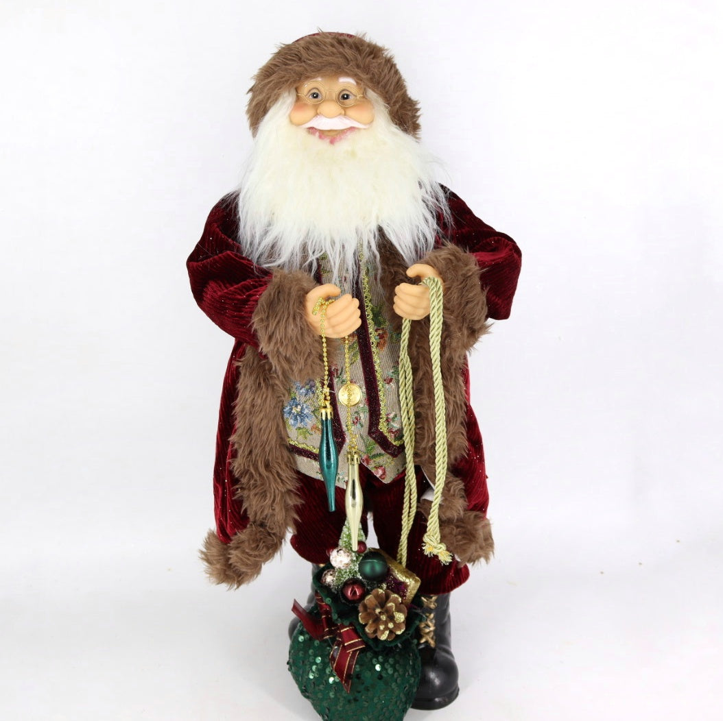 60CM Burgundy Velvet Santa