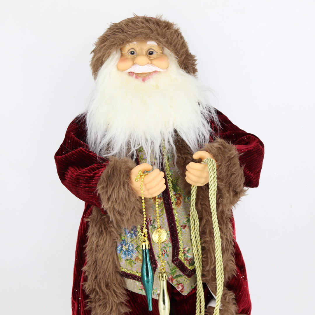 60CM Burgundy Velvet Santa