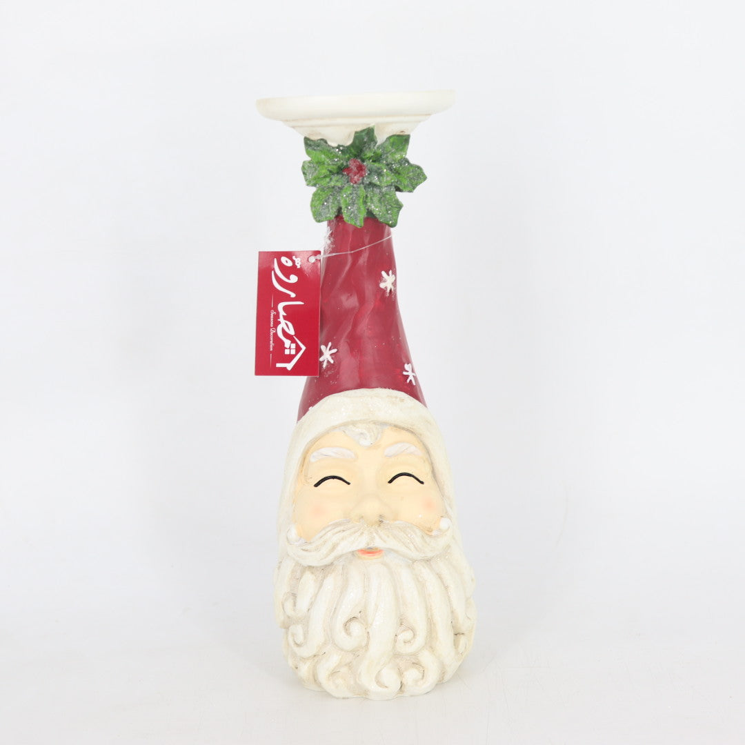 Red Santa Candle Holder