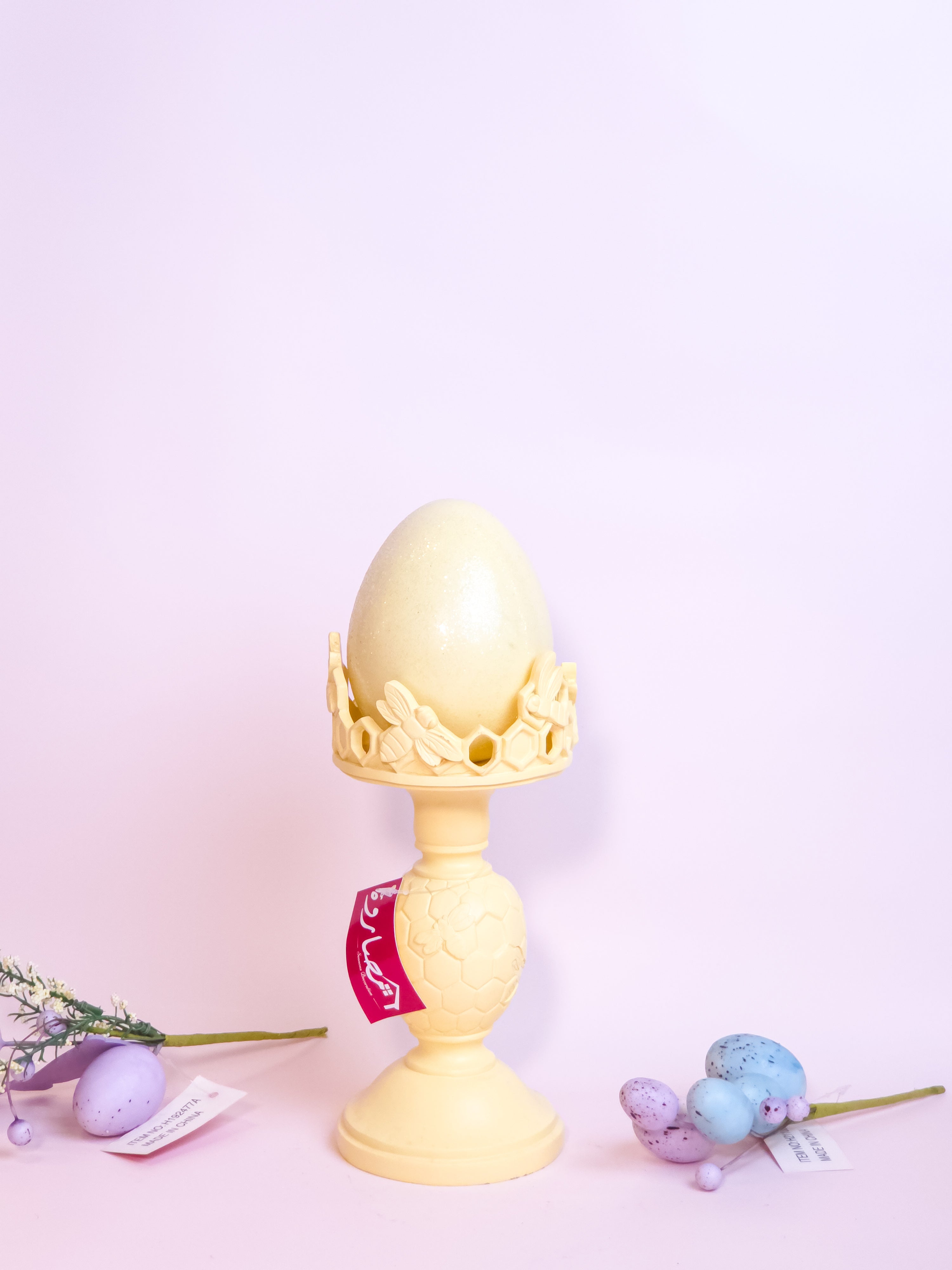 Candle Holder With Egg Yellow