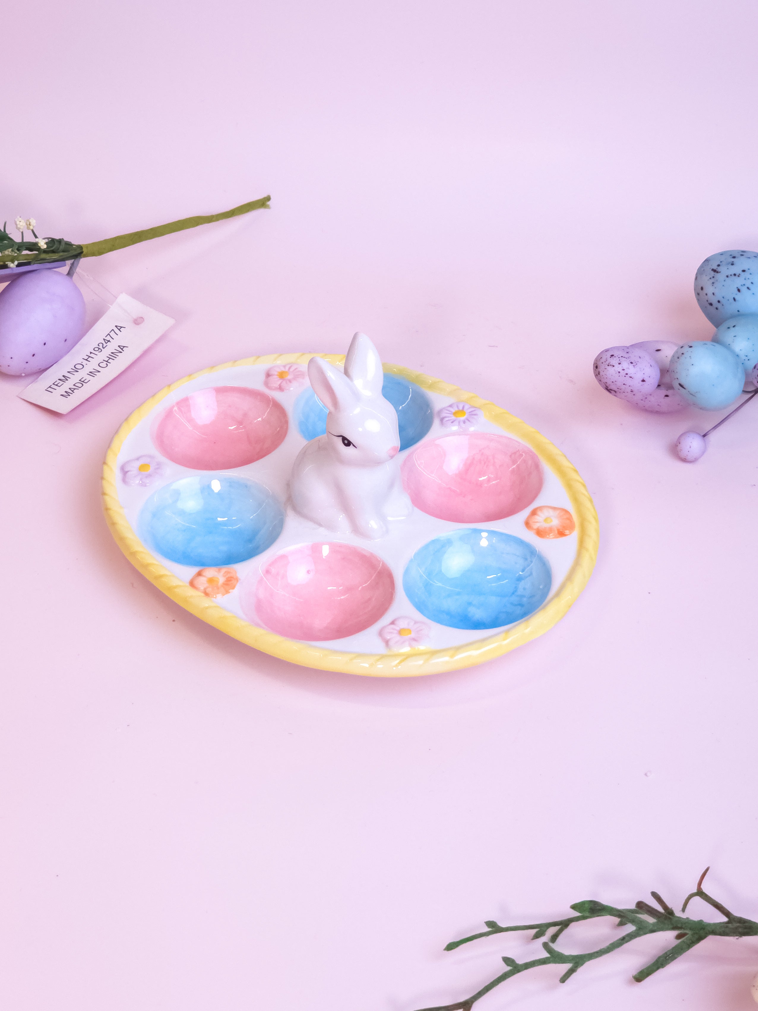 Ceramic Easter Eggs Platter