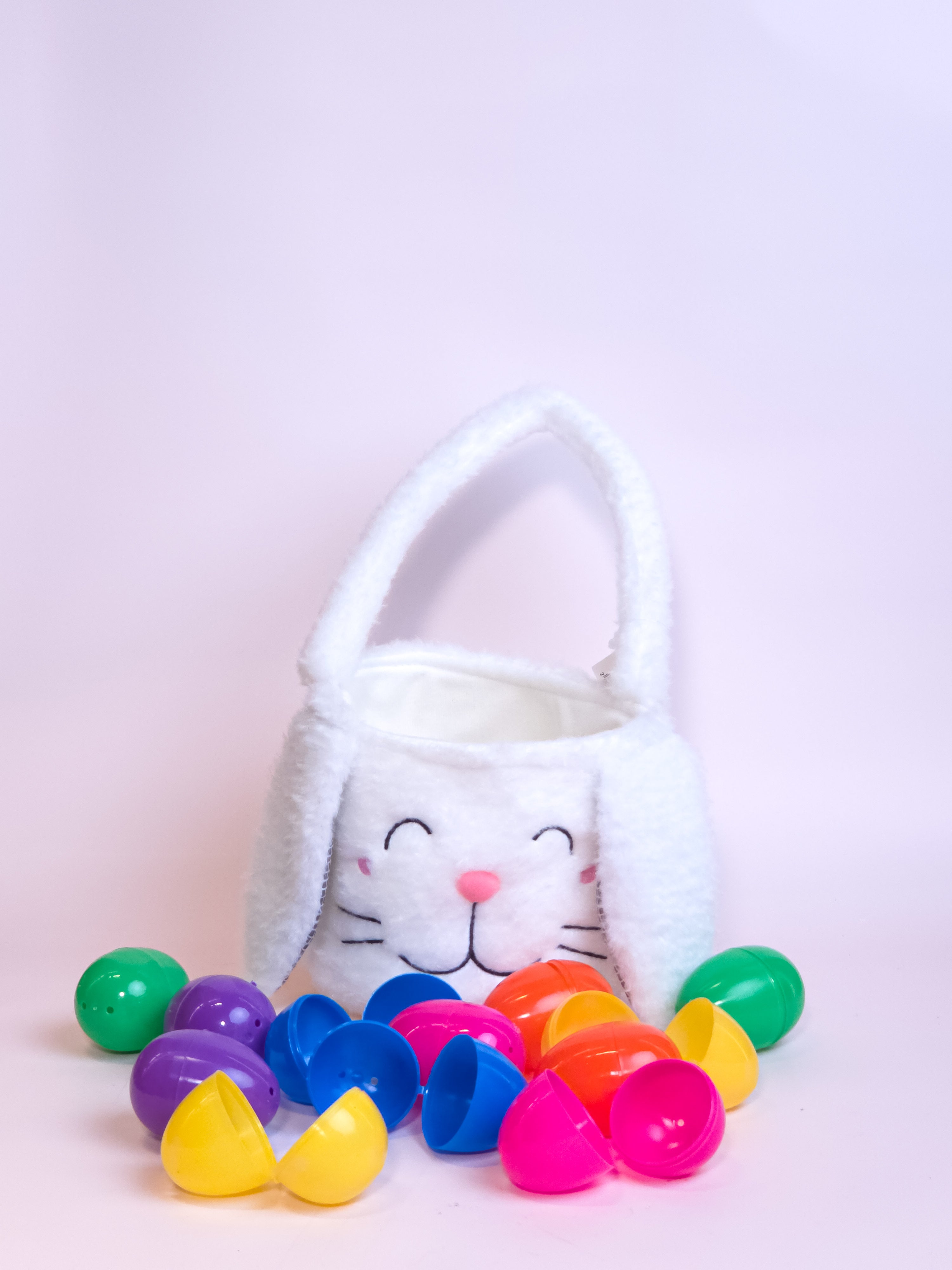 Easter Rabbit Basket Egg Hunt White