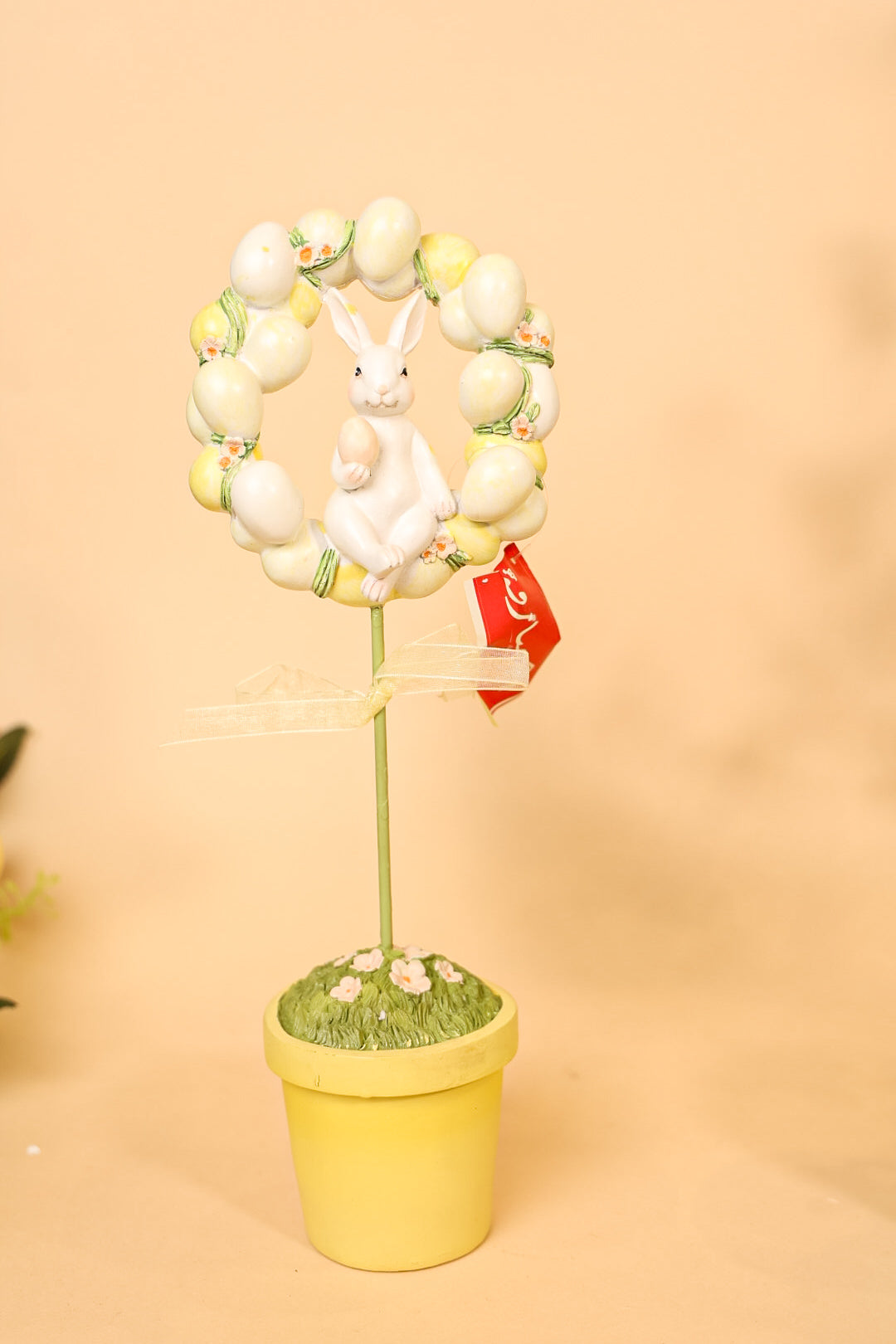 Easter Wreath W/Rabbit Flower Pot
