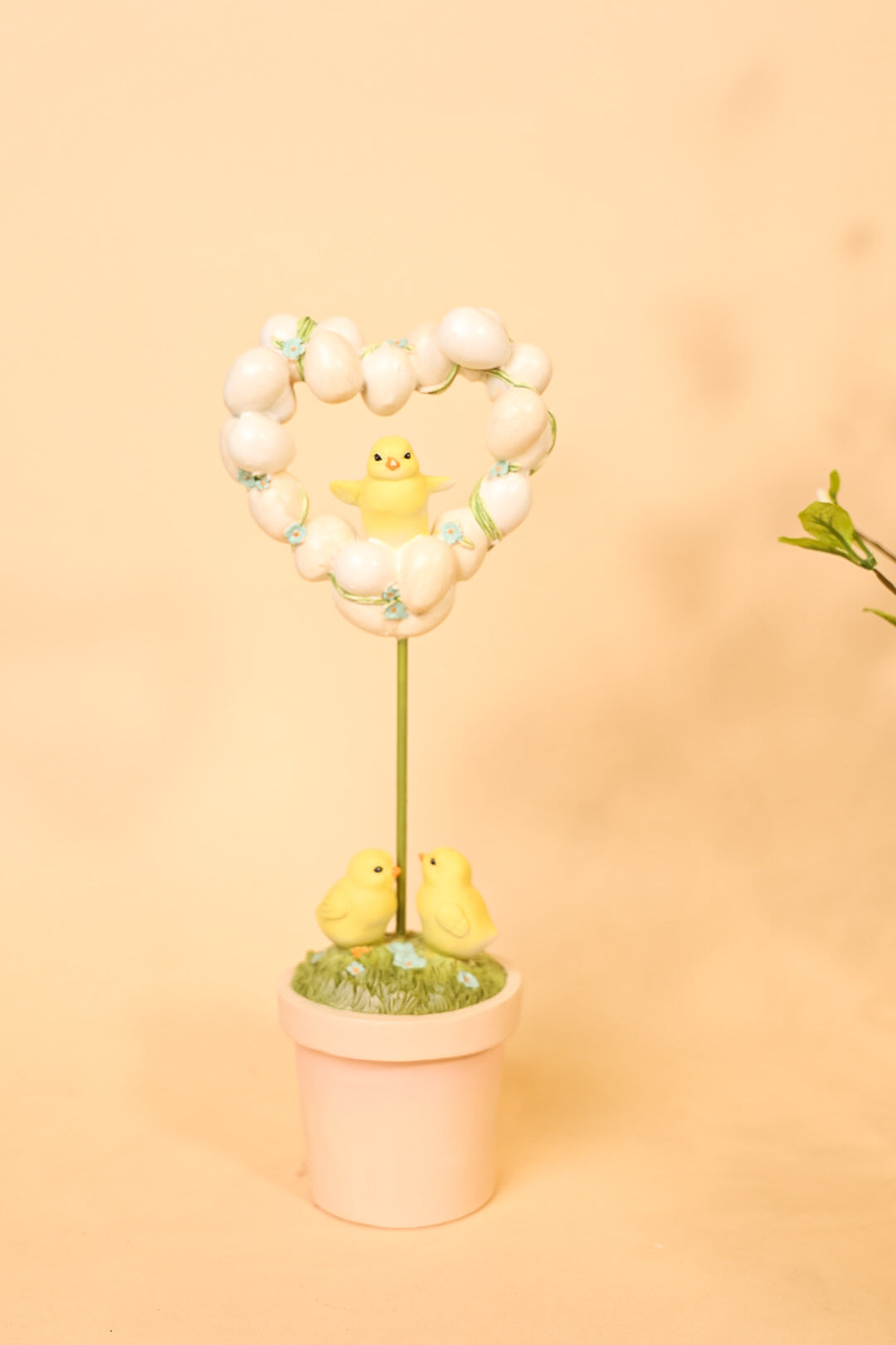Easter Heart W/Rabbit Flower Pot
