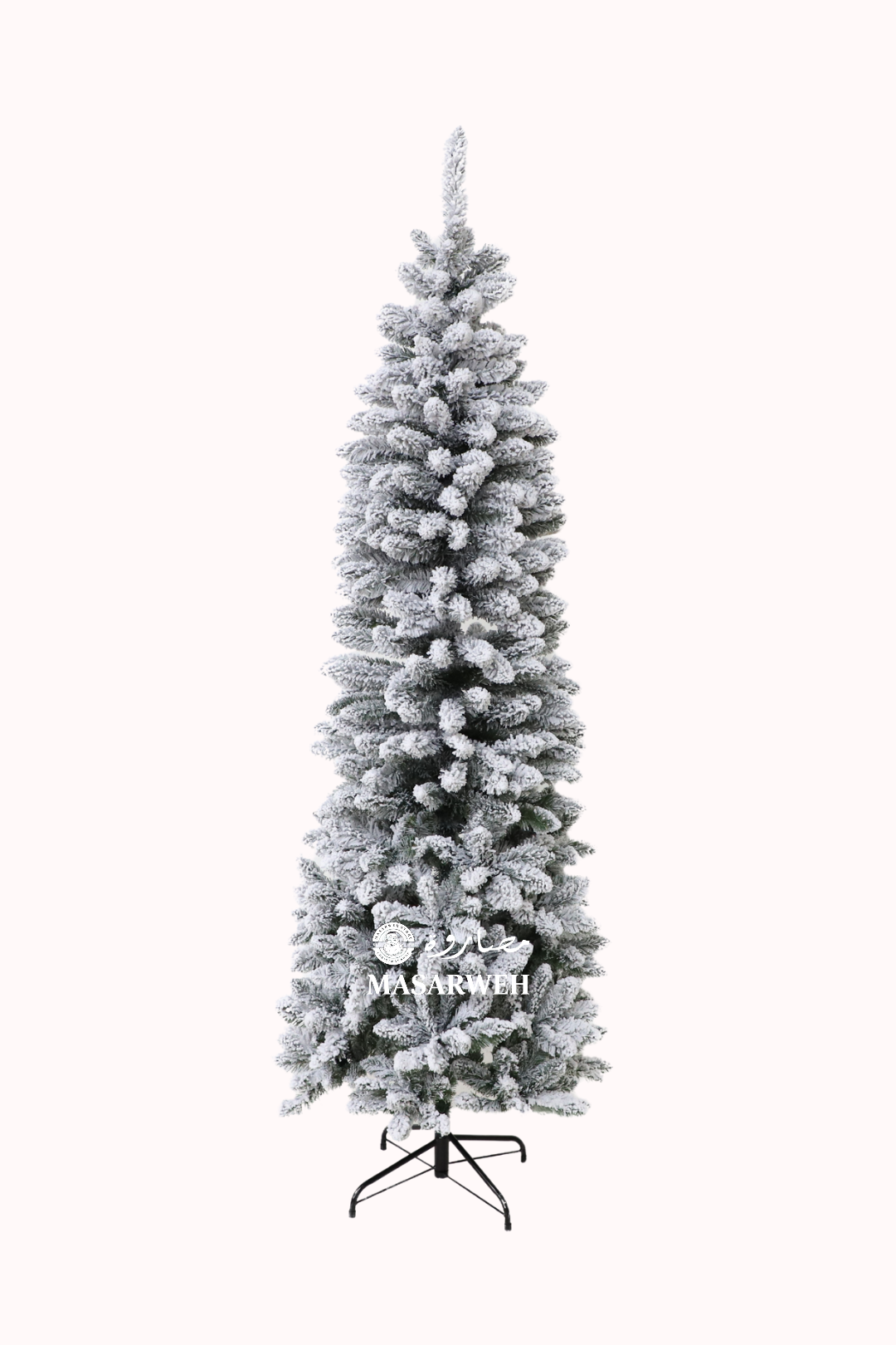 8ft (240cm) Flocked Slim Christmas Tree