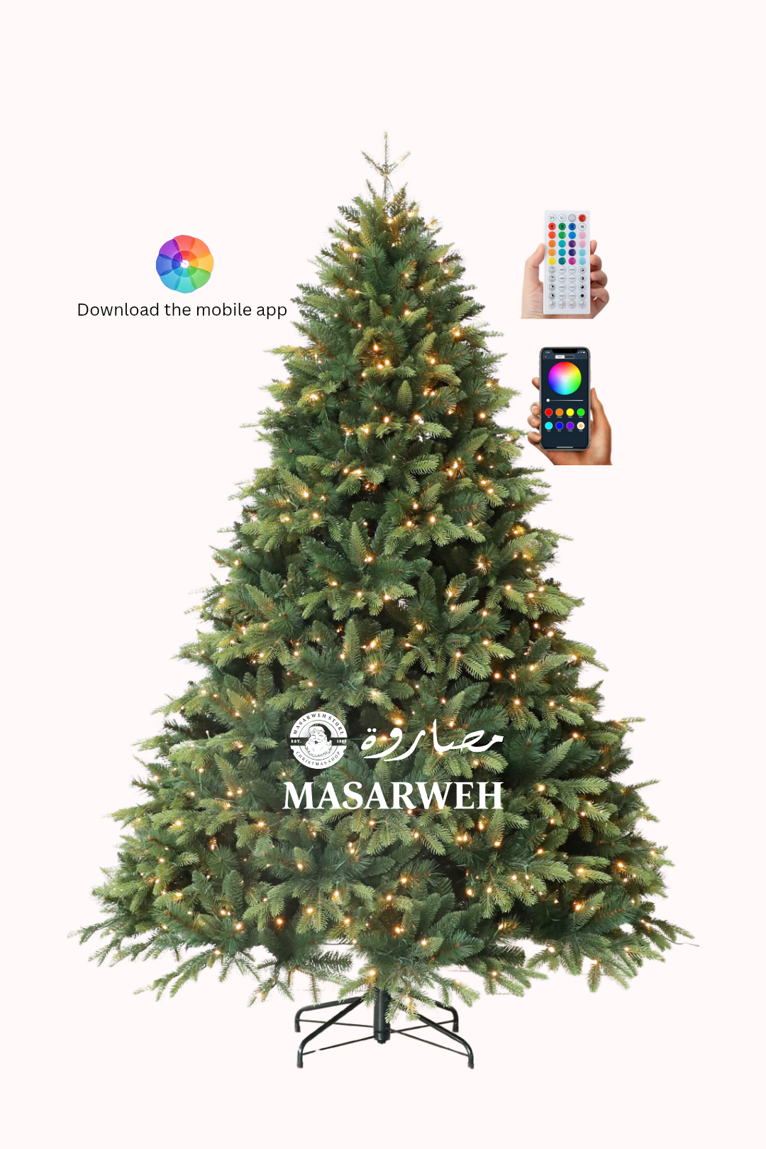 8ft (240cm) Pre-lit RGB Christmas Tree