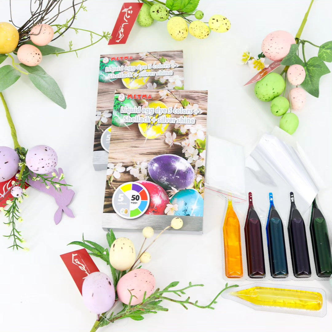 Easter Egg Silver Dyes Coloring 5 Colors