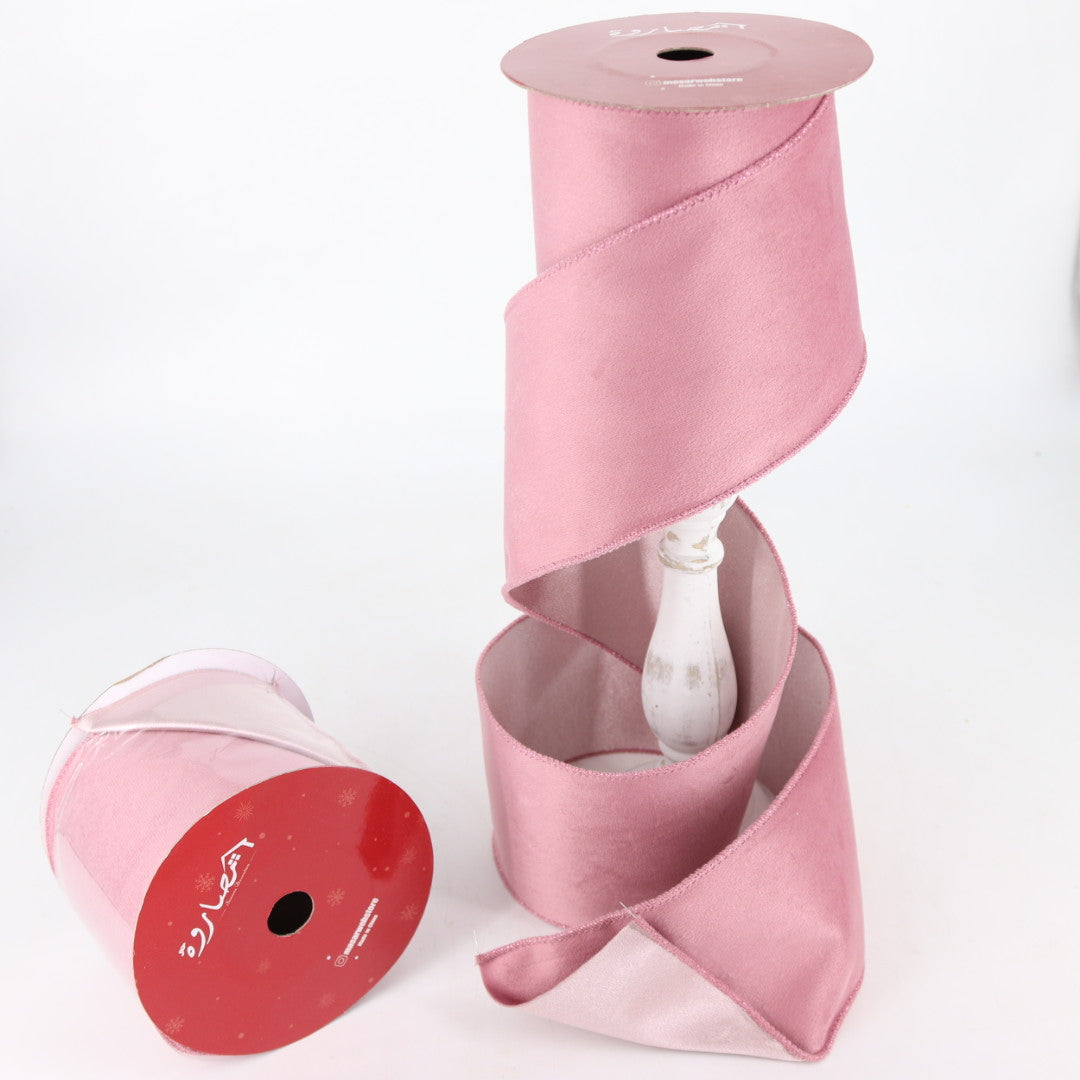Pink Velvet Wired Ribbon