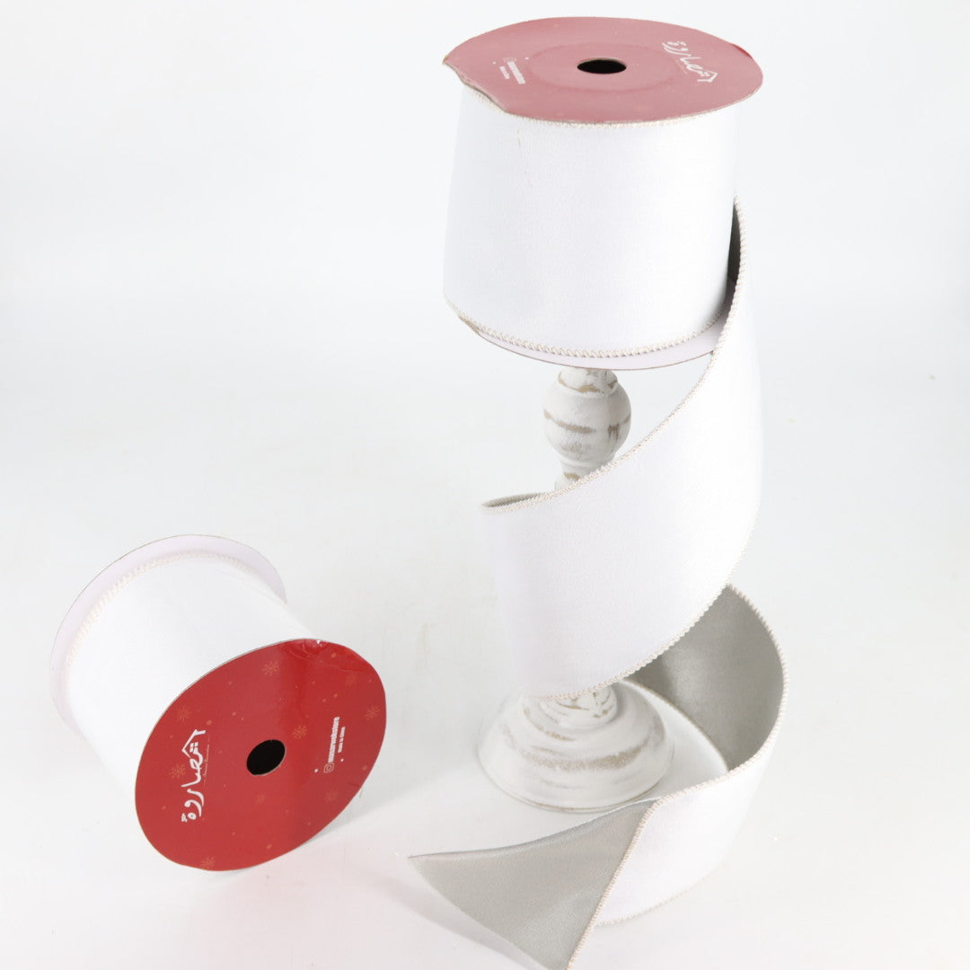 White Velvet Wired Ribbon