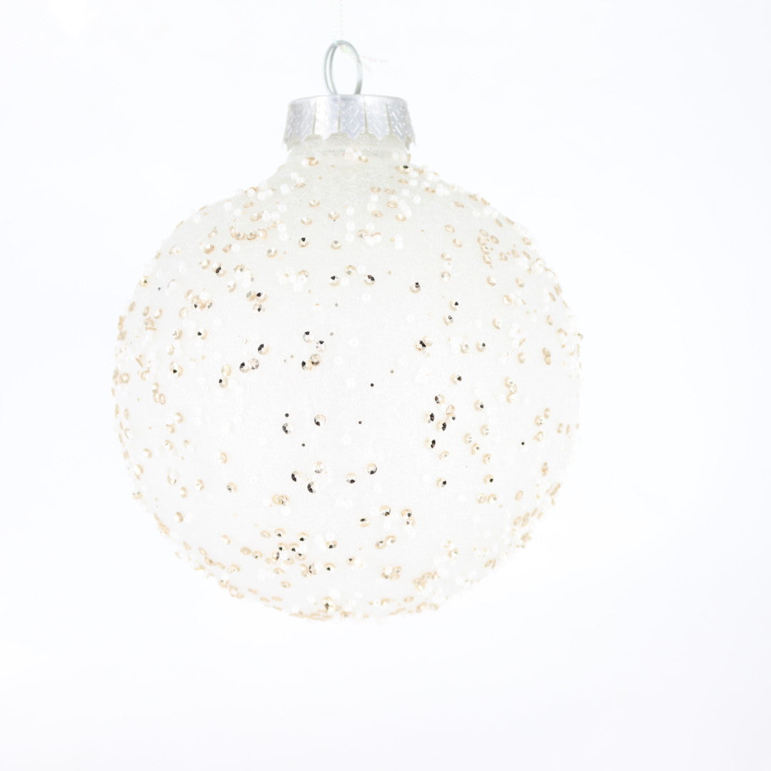 15CM Ball White/Champagne