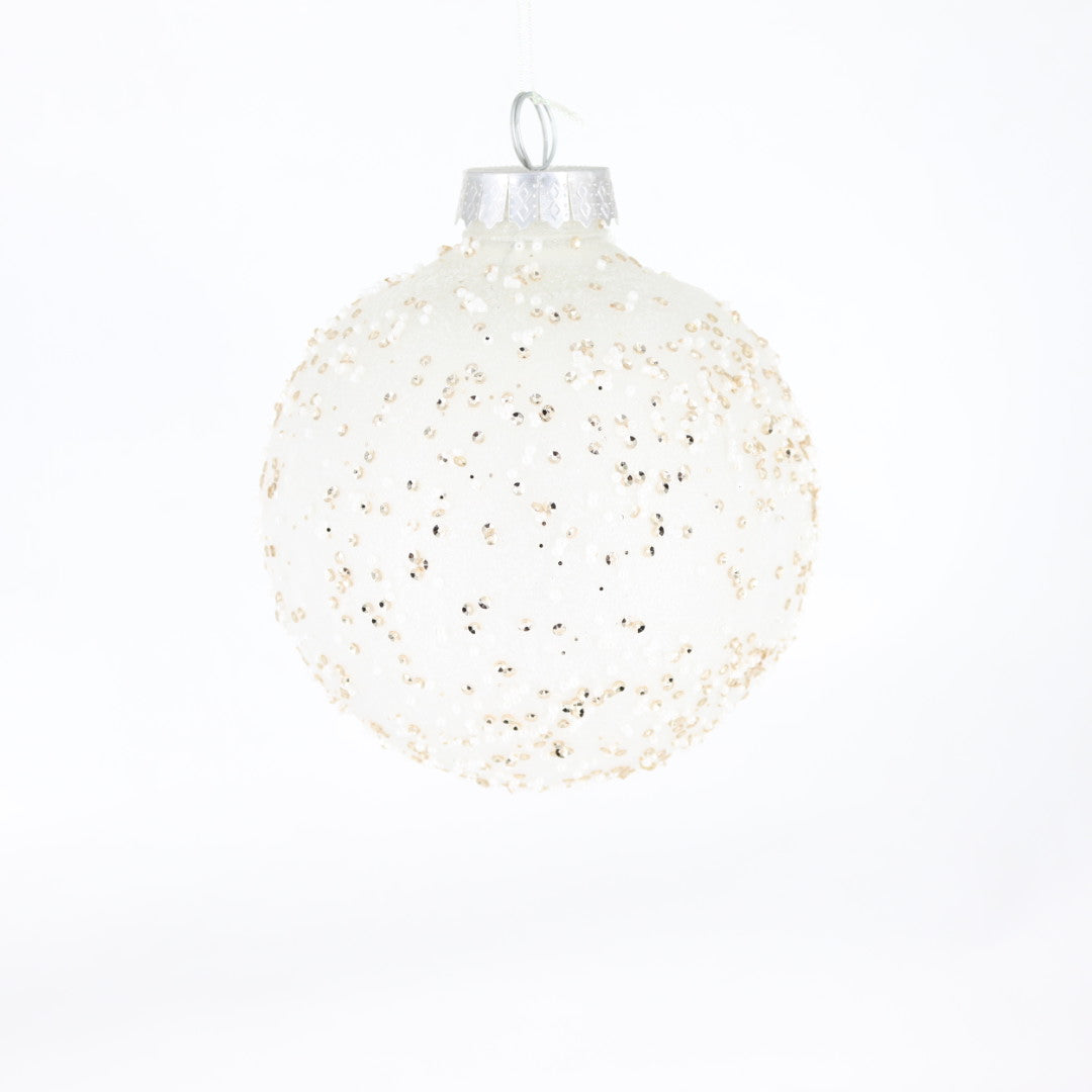 13CM Ball White/Champagne