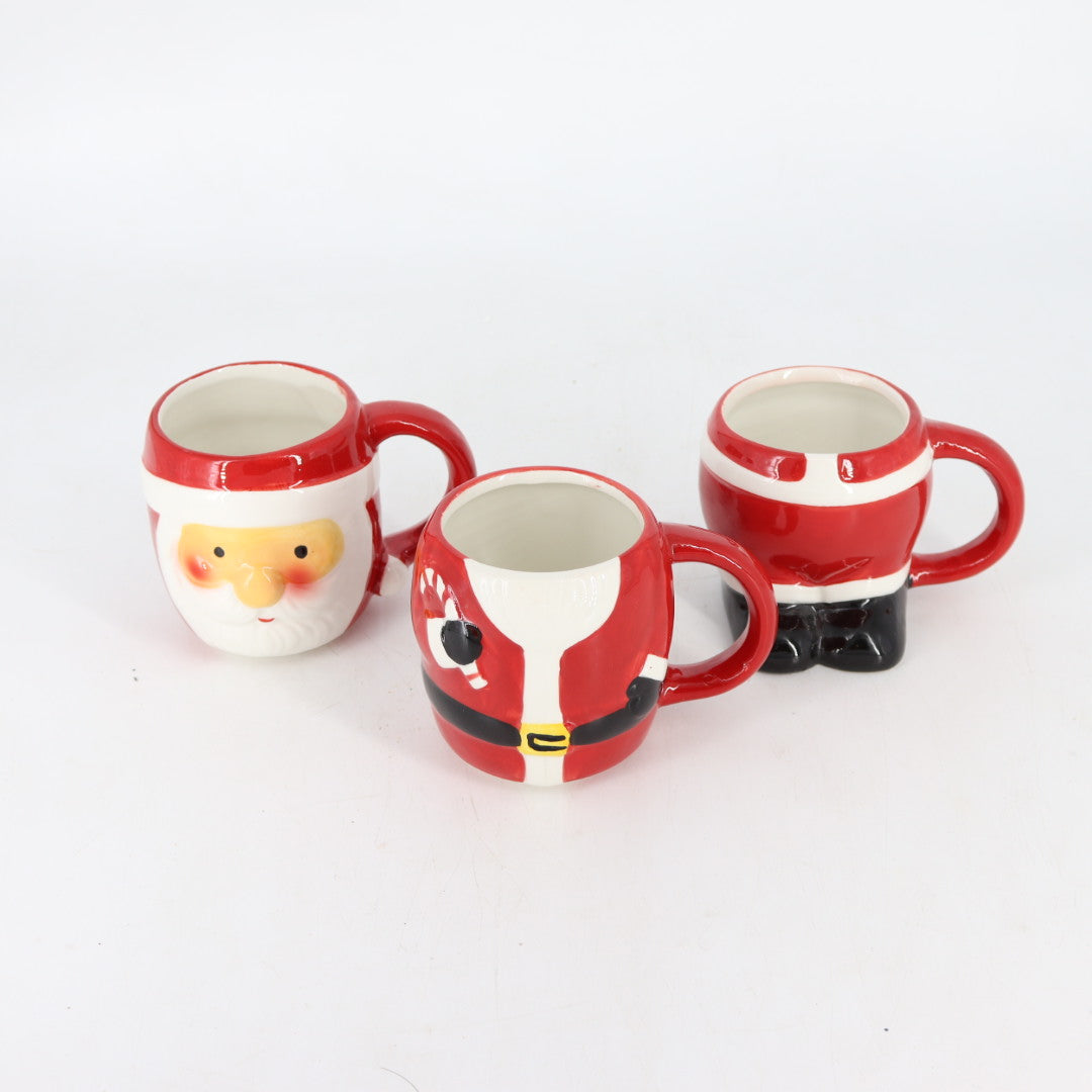 Set of Three Stacking Santa Mugs