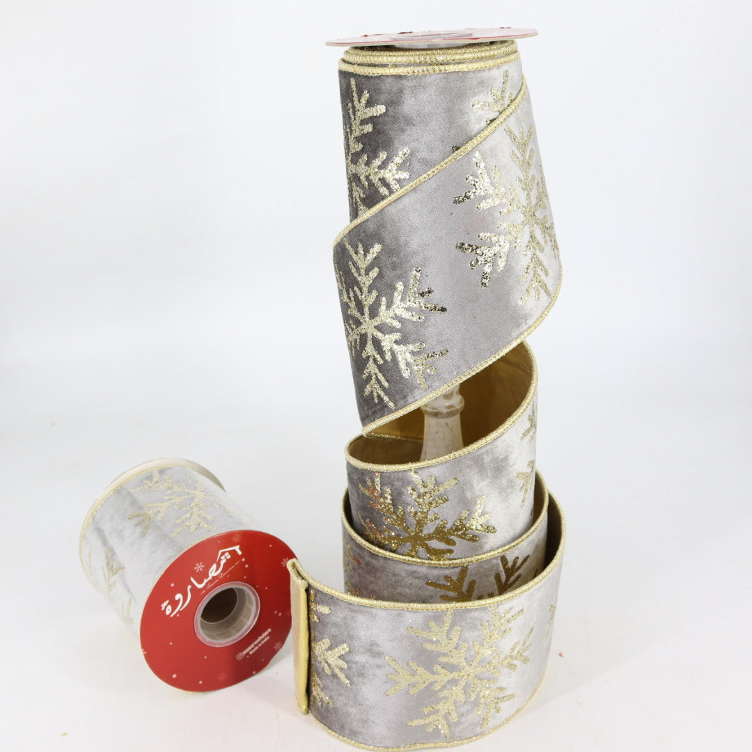 Grey Velvet Champagne Ribbon