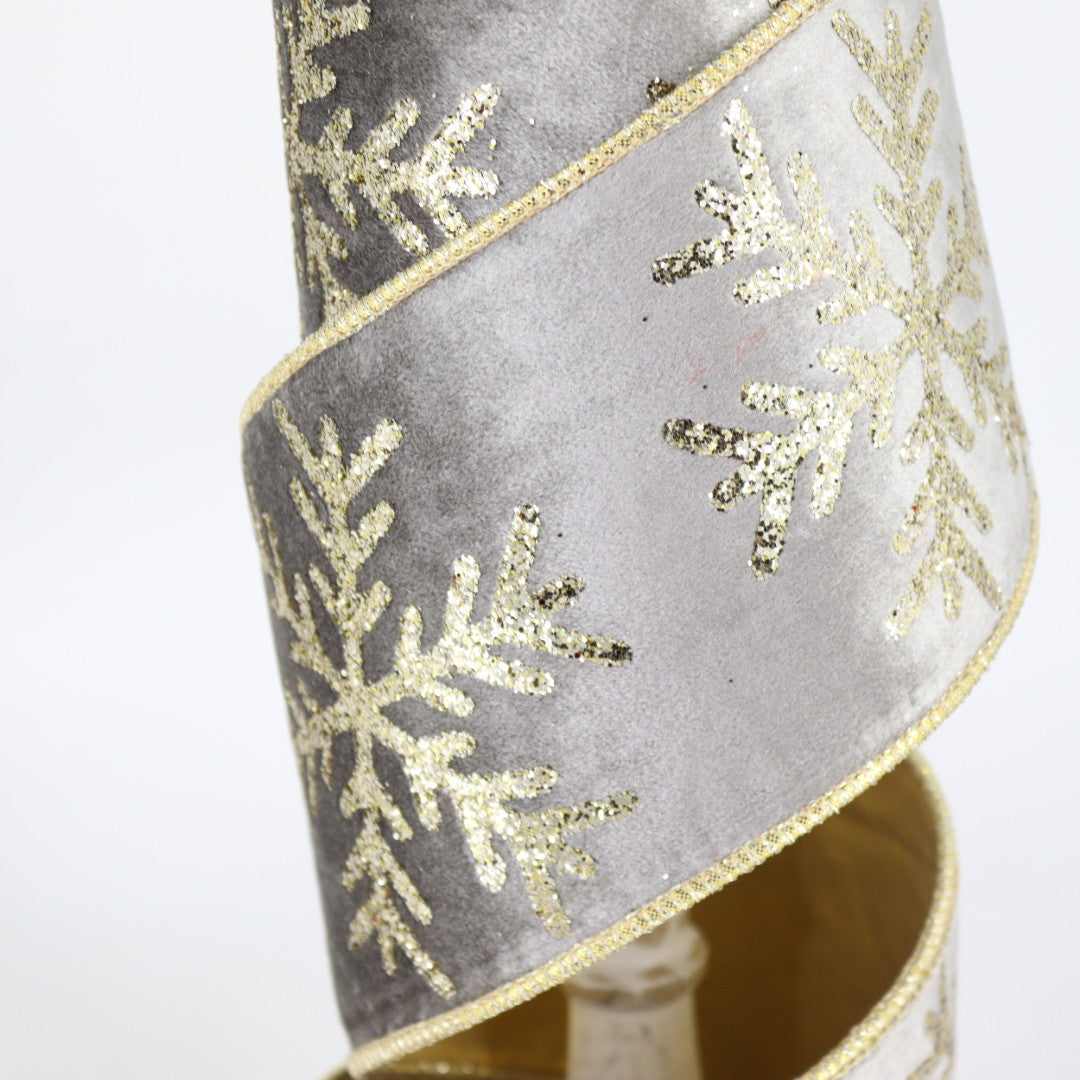 Grey Velvet Champagne Ribbon
