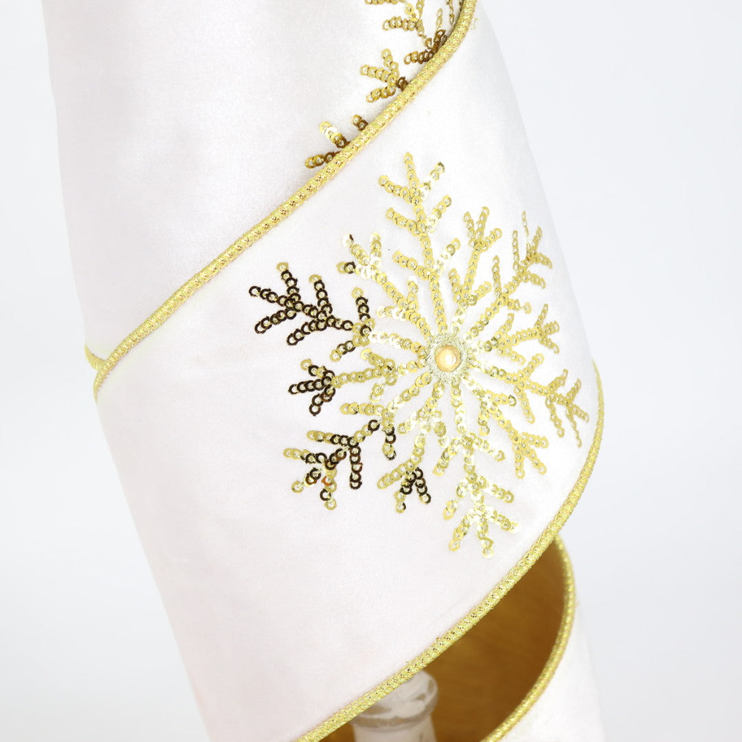 Gold Snowflakes Ribbon