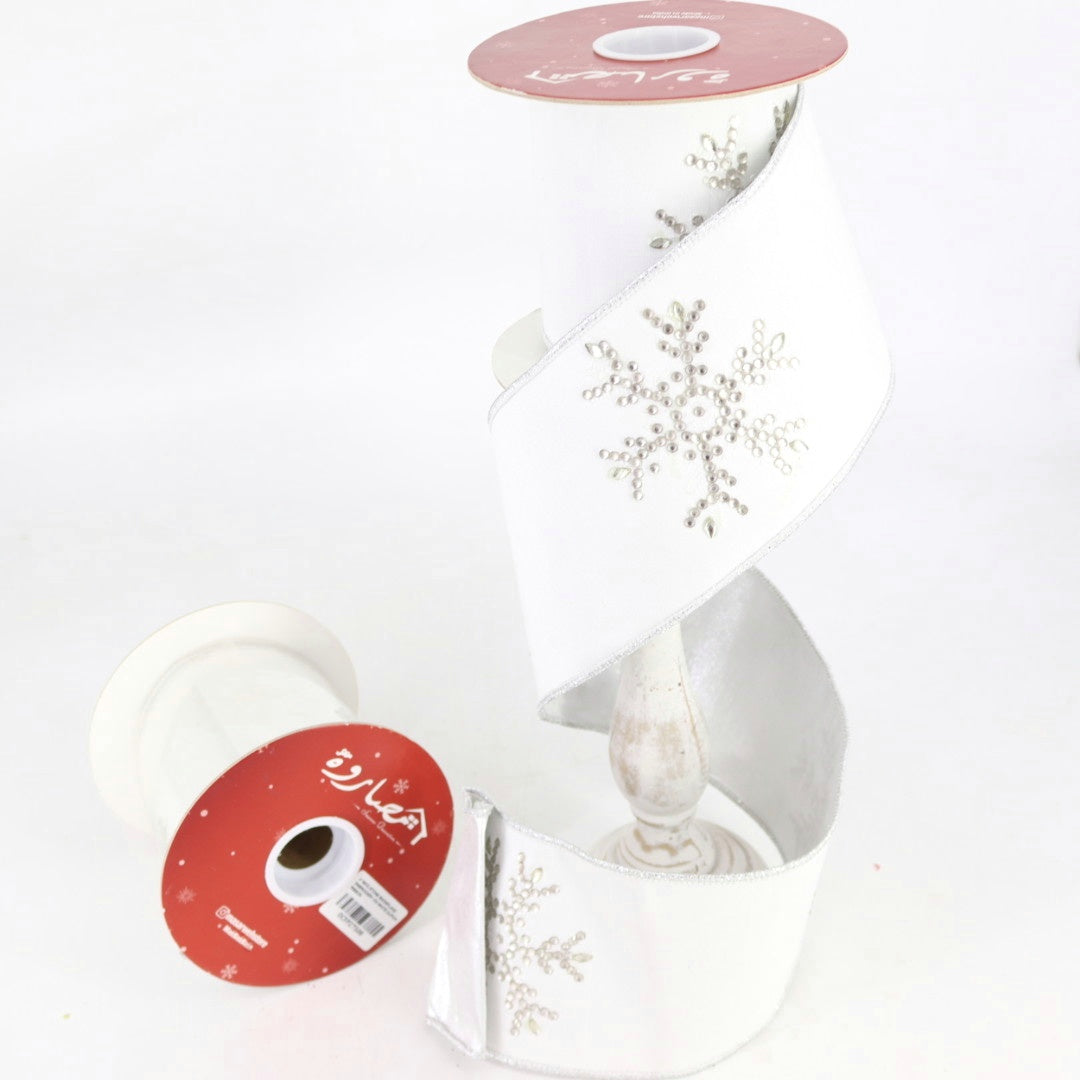 White Snowflakes Ribbon