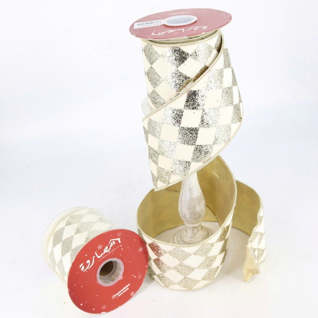 Champagne Glitter Pattern Ribbon