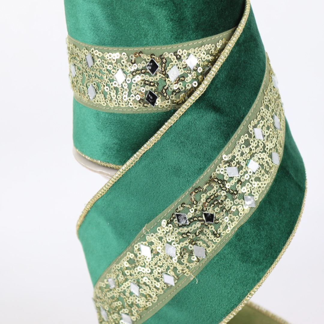 Emarld Green Sequin Ribbon
