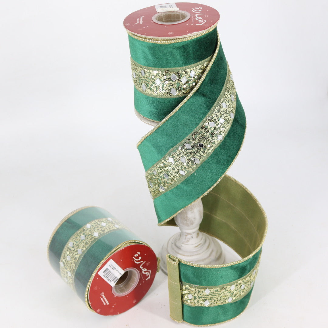 Emarld Green Sequin Ribbon