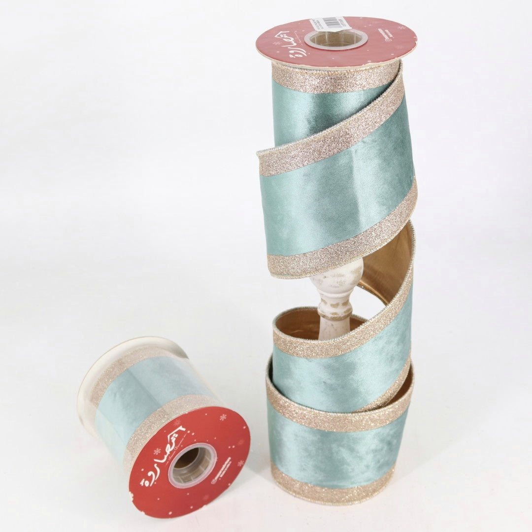 Mint Champagne Trim Ribbon